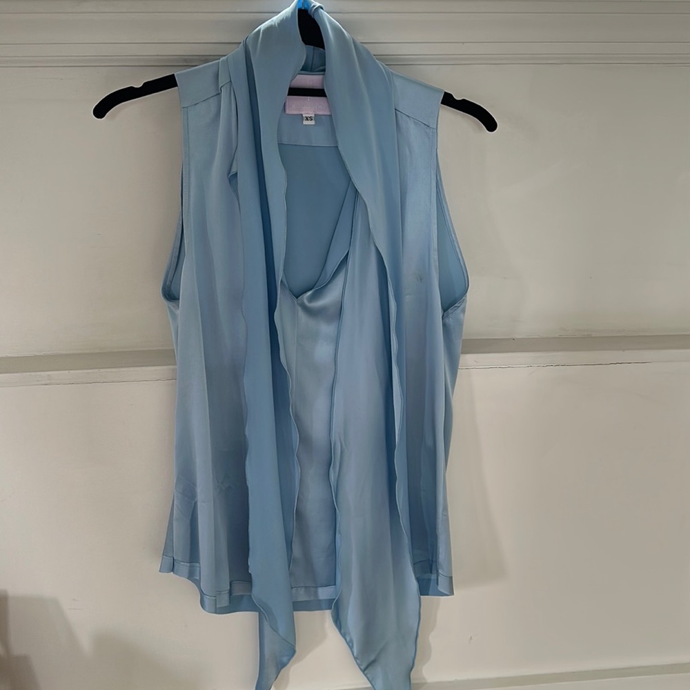 NEVER WORN Michelle Farmer silk high neck sleeveless top dressy size xs